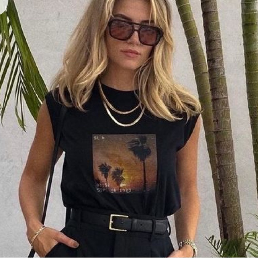 Saint Laurent 2020 Palm Tree Print Tank